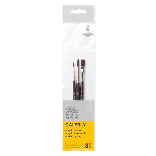 Winsor & Newton™ Galeria™ Short Handle 3 Piece Brush Set